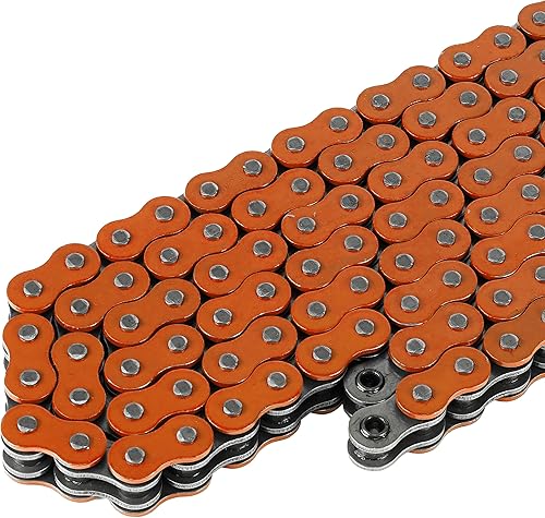 Miniatura 3 de Caltric Cadena de transmisión naranja con junta tórica compatible con Ktm 250 Sx 250Sx 250-Sx 1998-2001