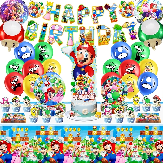 马里奥主题生日派对装饰用品套餐
