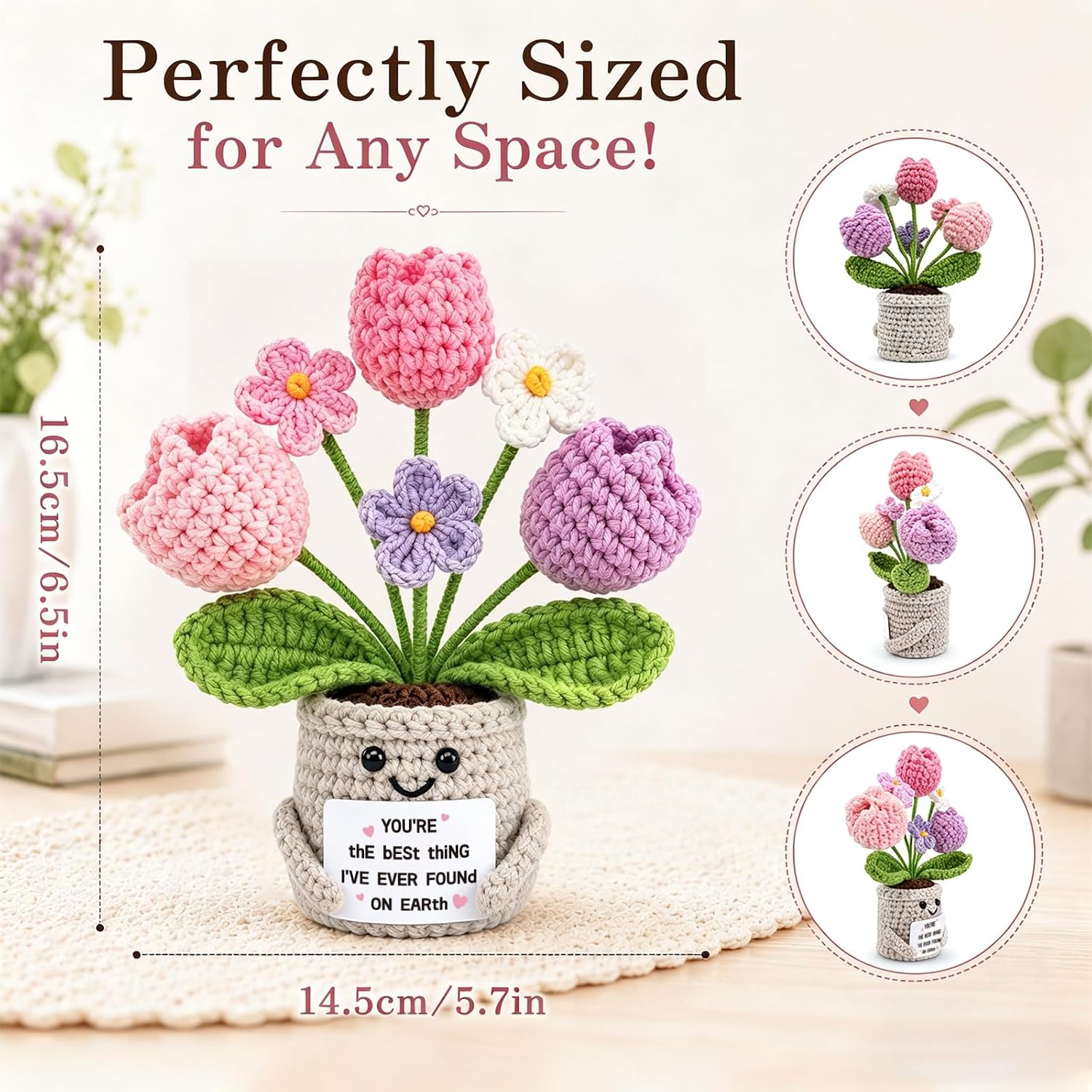Gifts for Him Her Boyfriend Girlfriend Men Women Crochet Tulip for My Love