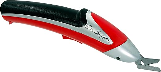 Dr. Snipper - Cordless Electric Scissors w/Long-Life Lithium Battery - 8.4V Cordless Scissors, Fabric Scissors, All-Purpose Electric Cutter for Fabric, Paper, Cardboard, Blister Pack (Vibrant Red)