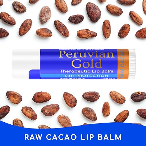 Miniatura 2 de Lip Balm - Raw Cacao - Therapeutic Lip Care 24 hour protection - Organic, Fair Trade, Raw - Unprocessed Peruvian cacao #1 ingredient