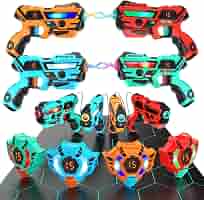 Jeu Laser Tag VATOS Avec Projecteur - 2 Pistolets Pour Enfants 3+ Ans, Intérieur/Extérieur, Cadeau Familial