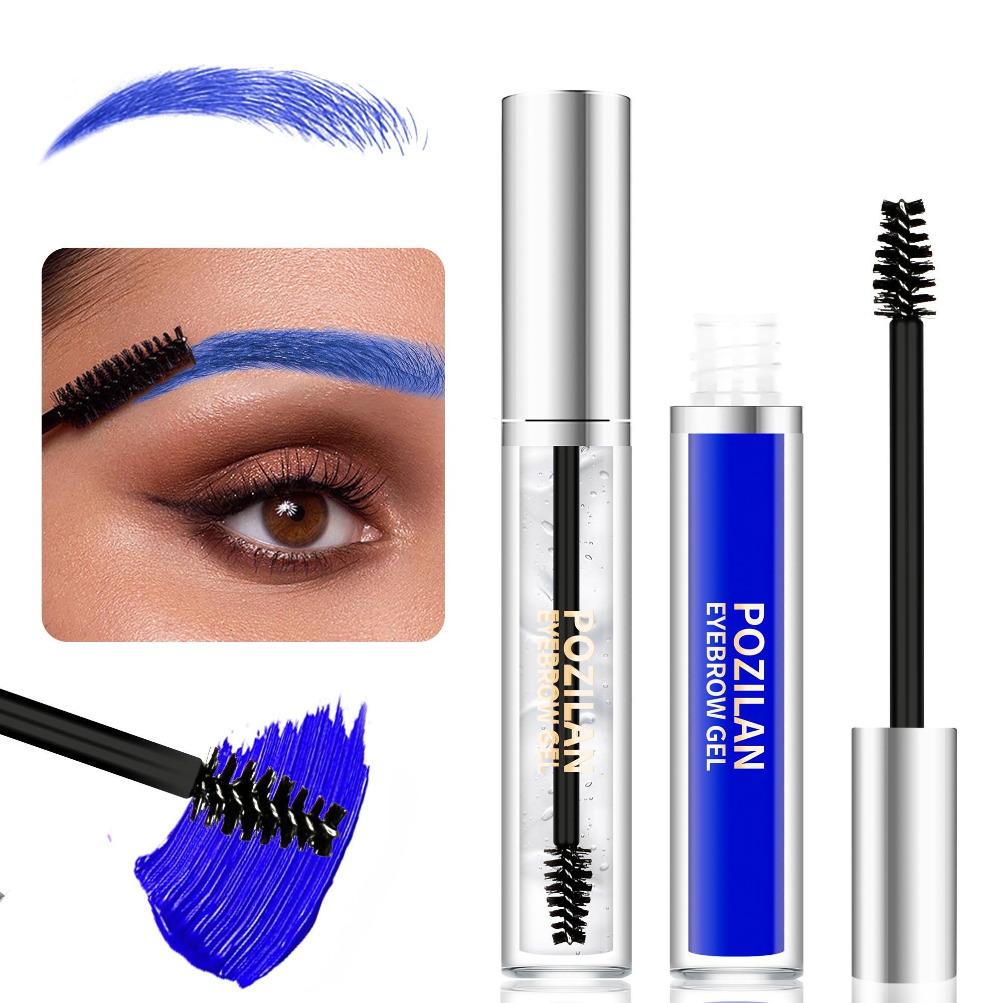 Eyebrow Gel with Brush, 6 Pack Waterproof Brow Gel Eye Brow Gel, Long