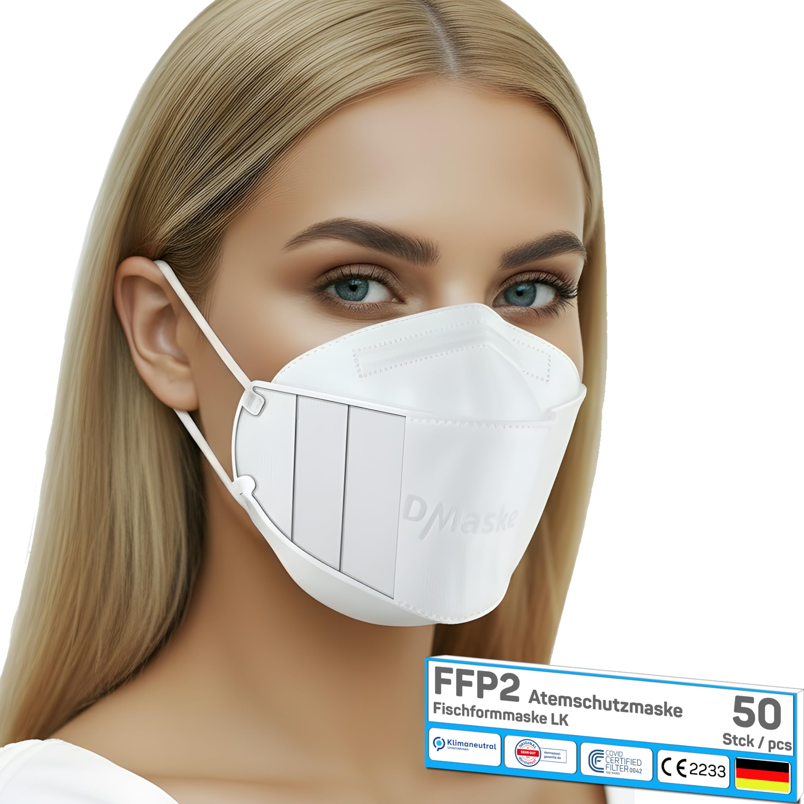 Mascarillas FFP2 Blanco | protector bucal | protección respiratoria | respirador | Amigable con la piel - Transpirabl | EN 149:2001+A:2009, CE 2233 GEPTEST