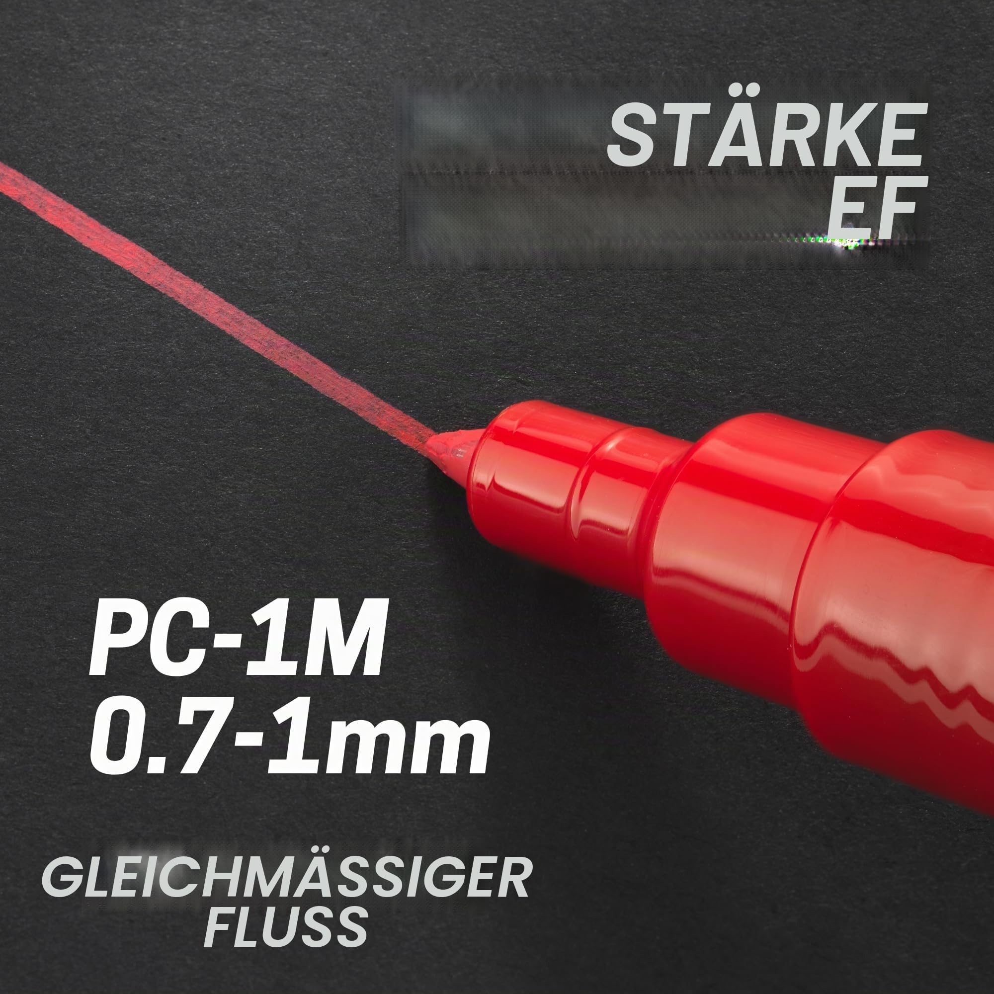 POSCA 153544846 PC-1M „Paint in a Pen“-Set, 1 mm dünne Spitze, wasserbasierte Filzstifte, 16 Farben