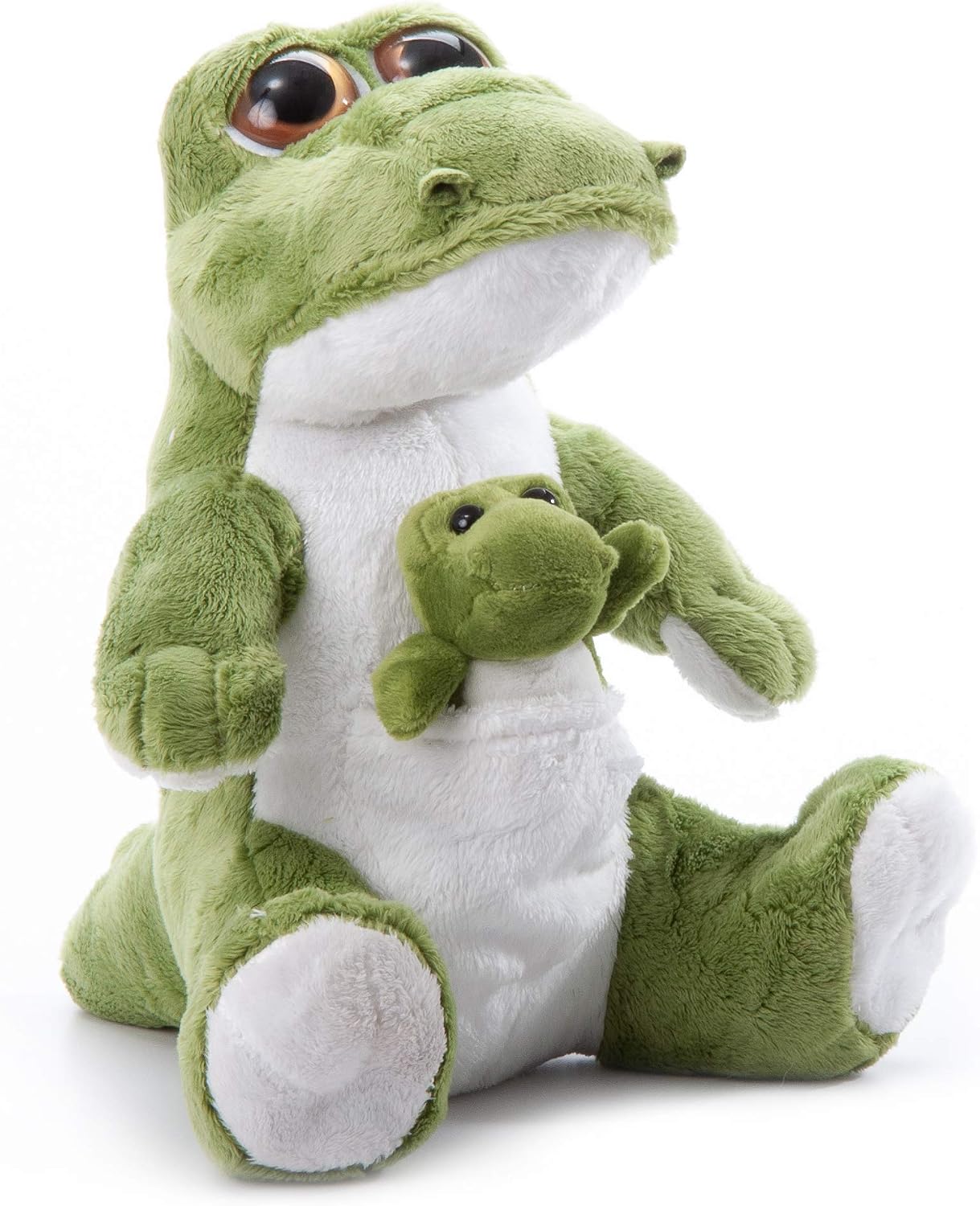 The Petting Zoo Mom and Baby Alligator Stuffed Animal, Gifts for Kids, Pocketz Zoo Animals, Alligator Plush Toy 10 inches