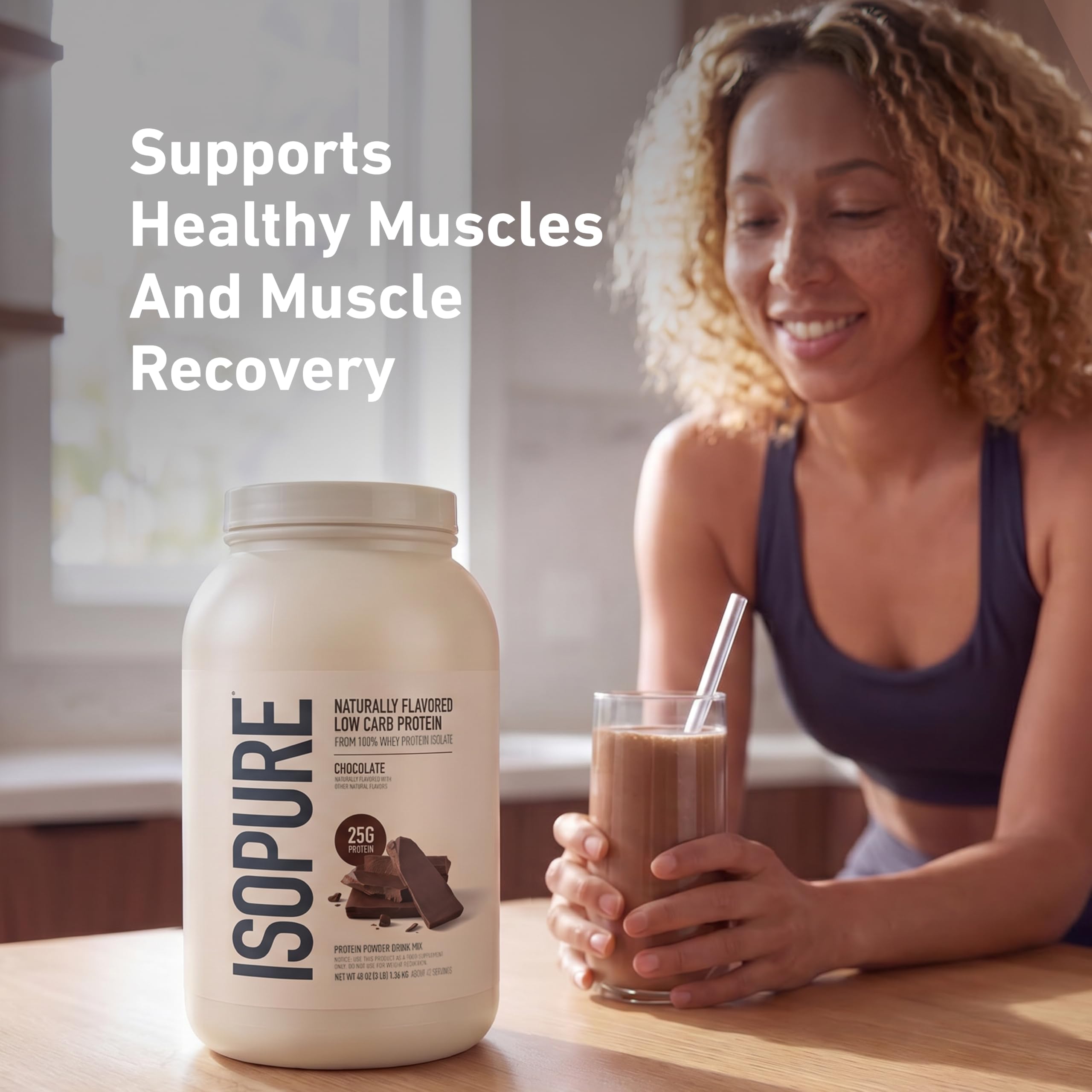 Isopure Low Carb Natural Whey Isolate Protein Powder, Chocolate 3 LB — Amazon image 8