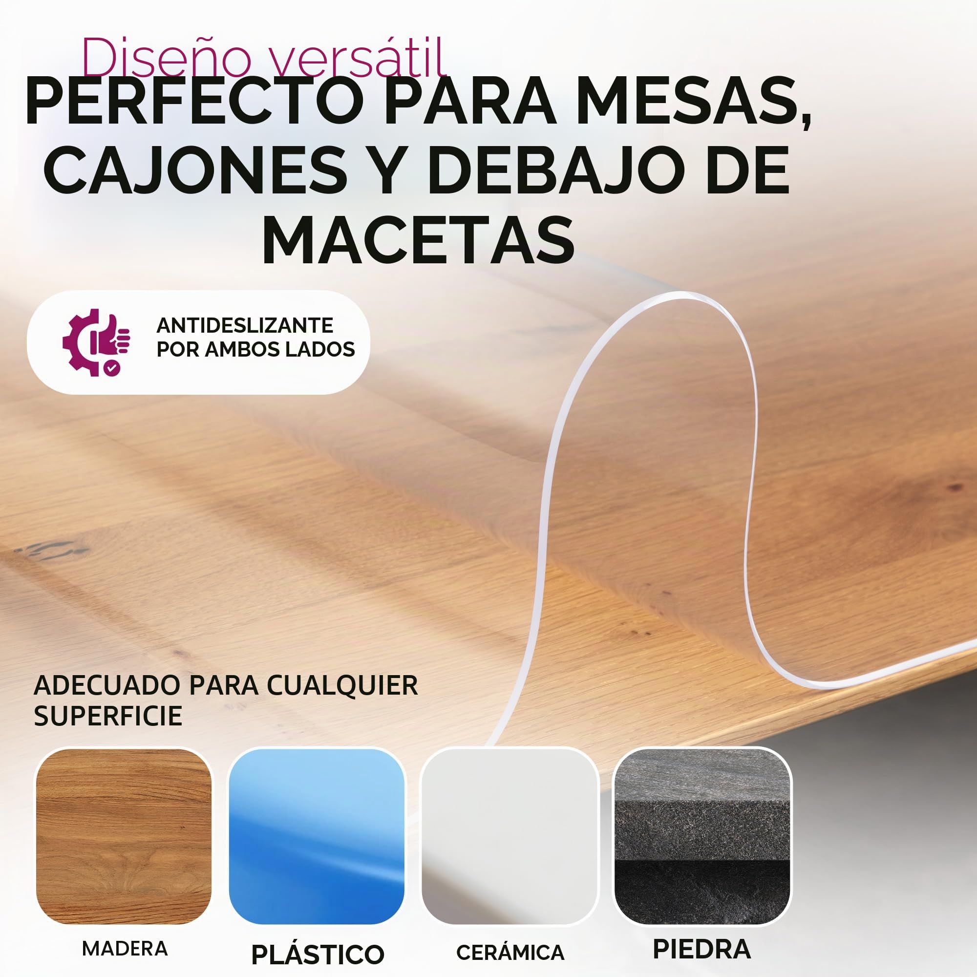 Película transparente de 2 mm + borde biselado, mantel transparente, protección de mesa, Made in Germany, dimensiones personalizadas, se puede seleccionar el tamaño (Ancho 70 cm x Longitud 120 cm)