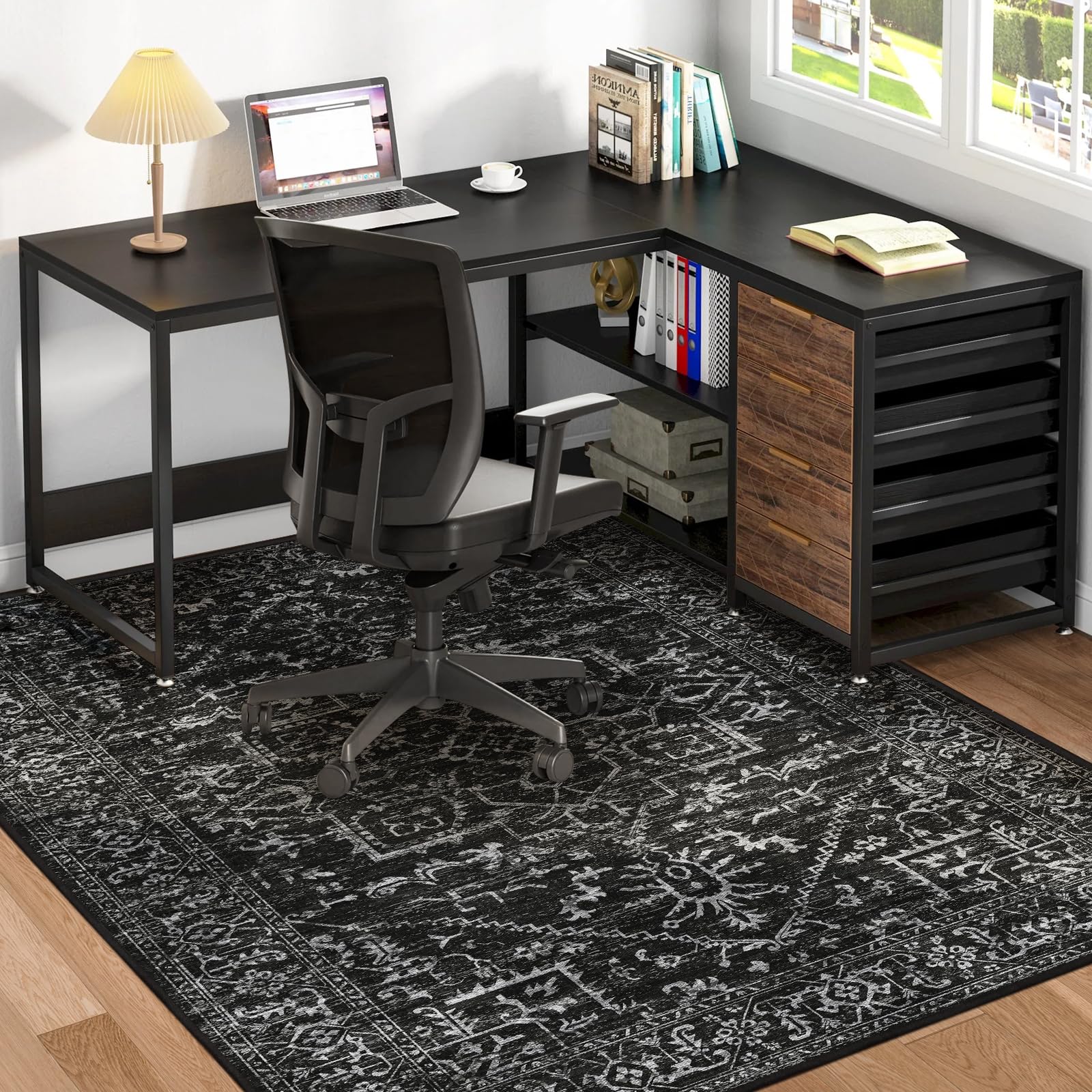 Chair Mat for Hard Floors, QQpony 60" x 48" Office Chair Mat for Hard Surface, Area Rug for Living Room, Protector Floor Rug Mat for Home Office (