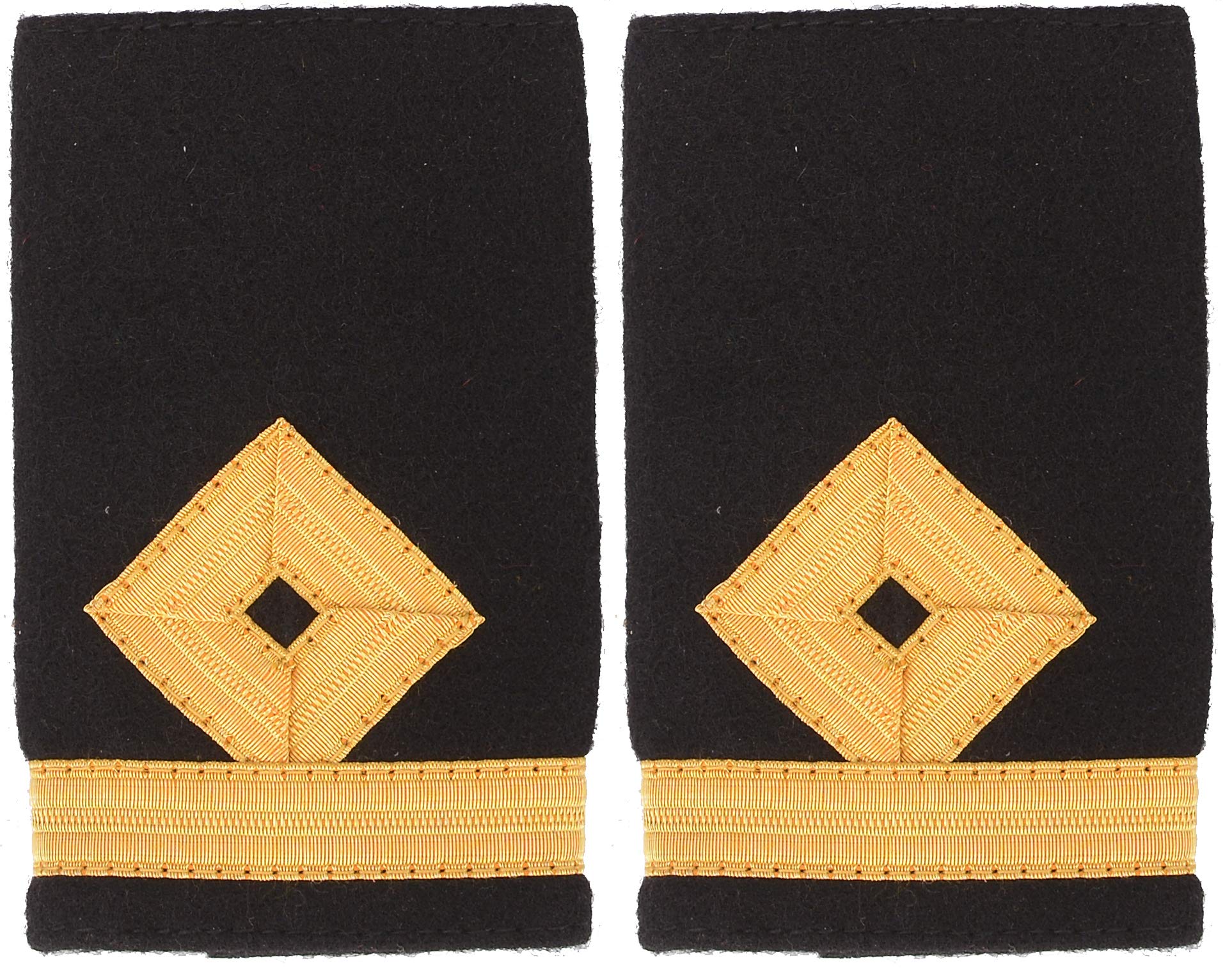 Handembroideryuk Men's Gold Merchant Navy Slider For Sub Lieutenant Epaulette – Diamond Epaulette With Strips | 95Mm X 60Mm –