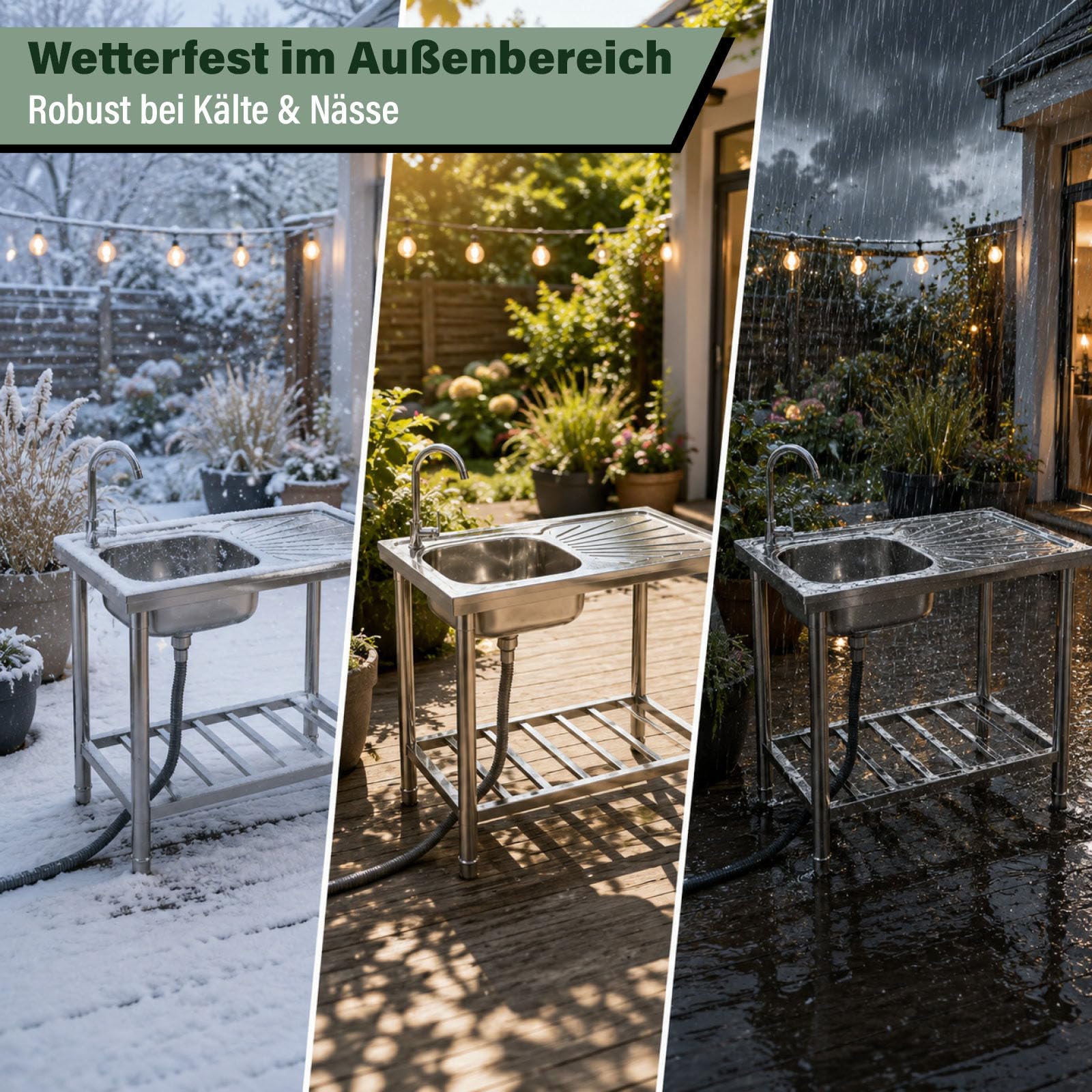 Edelstahl-Multi-Waschtisch FIX FIXKRAFT Outdoor