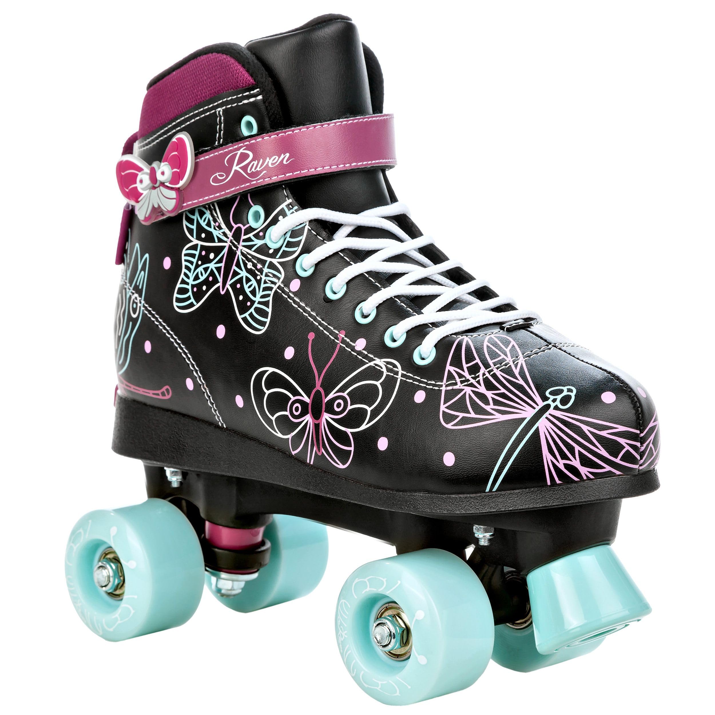 Patins a roulettes Amelia du 31 au 34 Adulte Enfant Noir Mixte Taille Ajustable Femme Fille Roller Quad