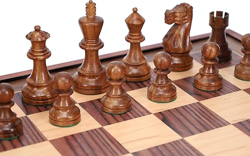 Miniatura 5 de WE Games Gran juego de ajedrez inglés tallado a mano con cajones, tamaño torneo, madera de alcanfor - 19 pulgadas.