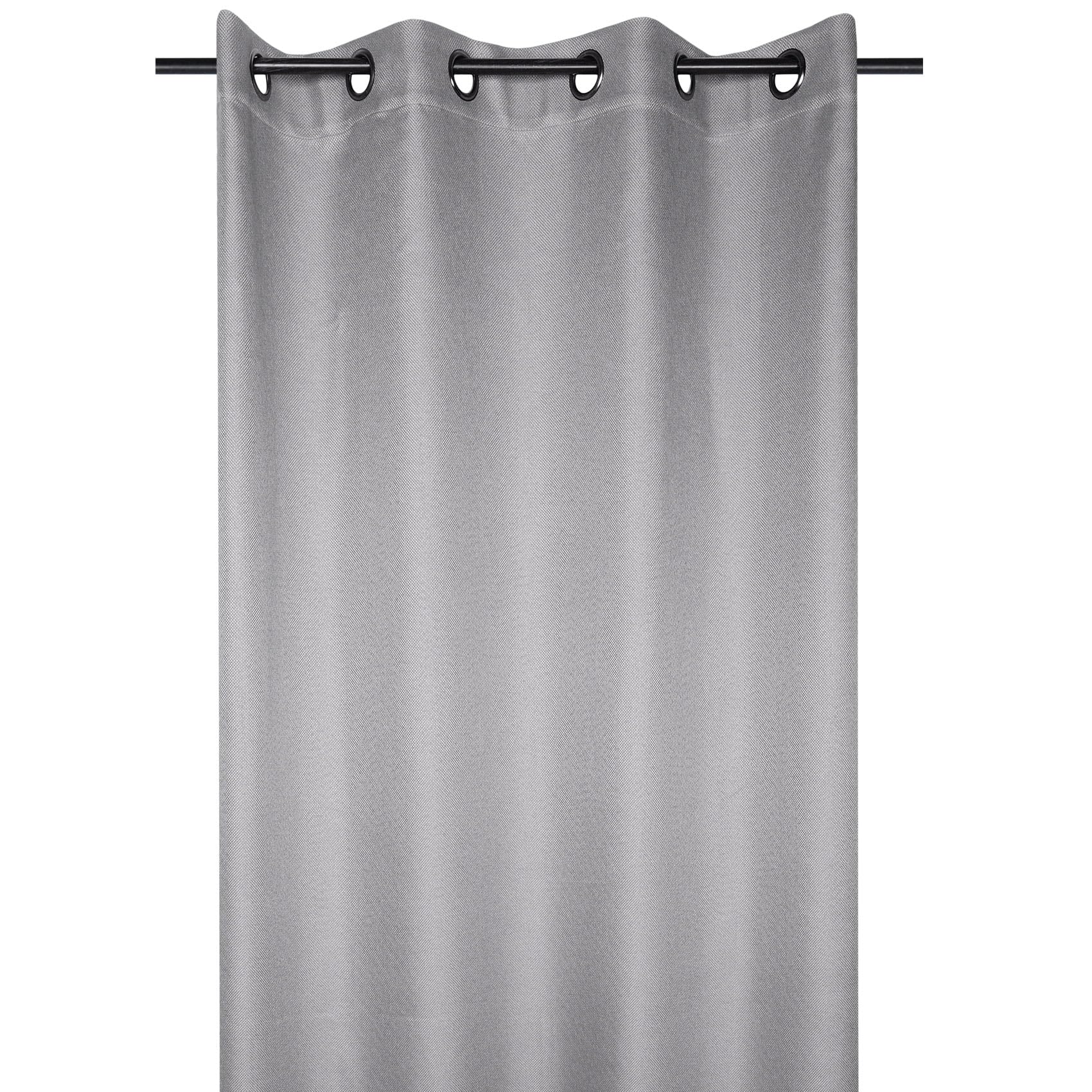 Lovely Casa - Rideau occultant Doublure Polaire Polyester/​occultant Gris Perle 140x260 cm