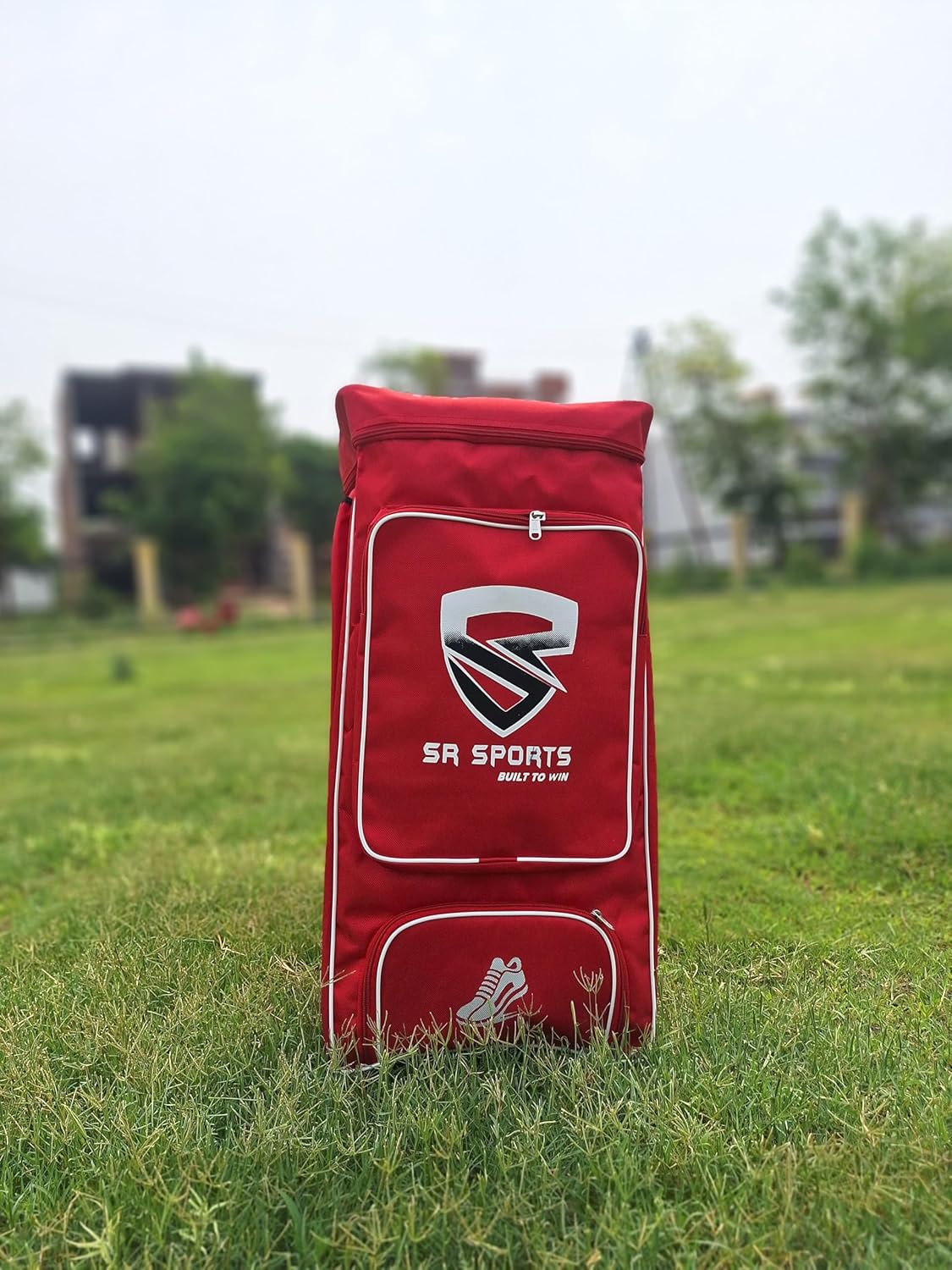 SR Sports Cricket Duffle Bag, Red, Large Equipment Storage with Shoe Compartment
