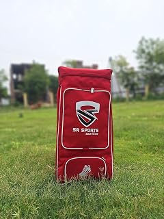 SR Sports Cricket Duffle Bag, Red, Large Equipment Storage with Shoe Compartment