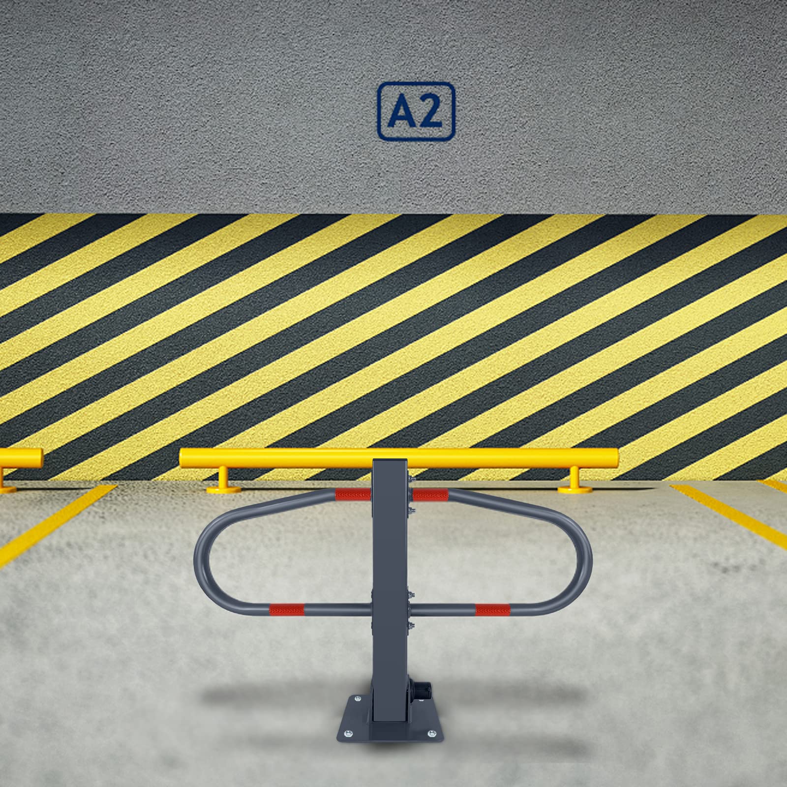 Barriera Parcheggio Pieghevole NAIZY - Con 6 Chiavi E Adesivi Riflettenti, Per Posti Auto Privati