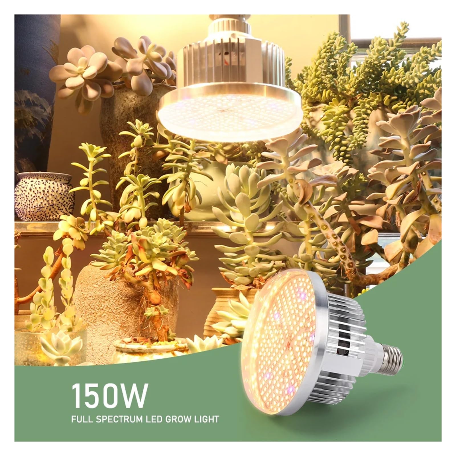 Lampa roślinna, Pełne 120W 150W 300W oświetlenie LED do uprawy E27 COB Phytolamp dla roślin ciepła biała lampa wzrost kryty warzywa szklarnia(150W Full Spectrum A)
