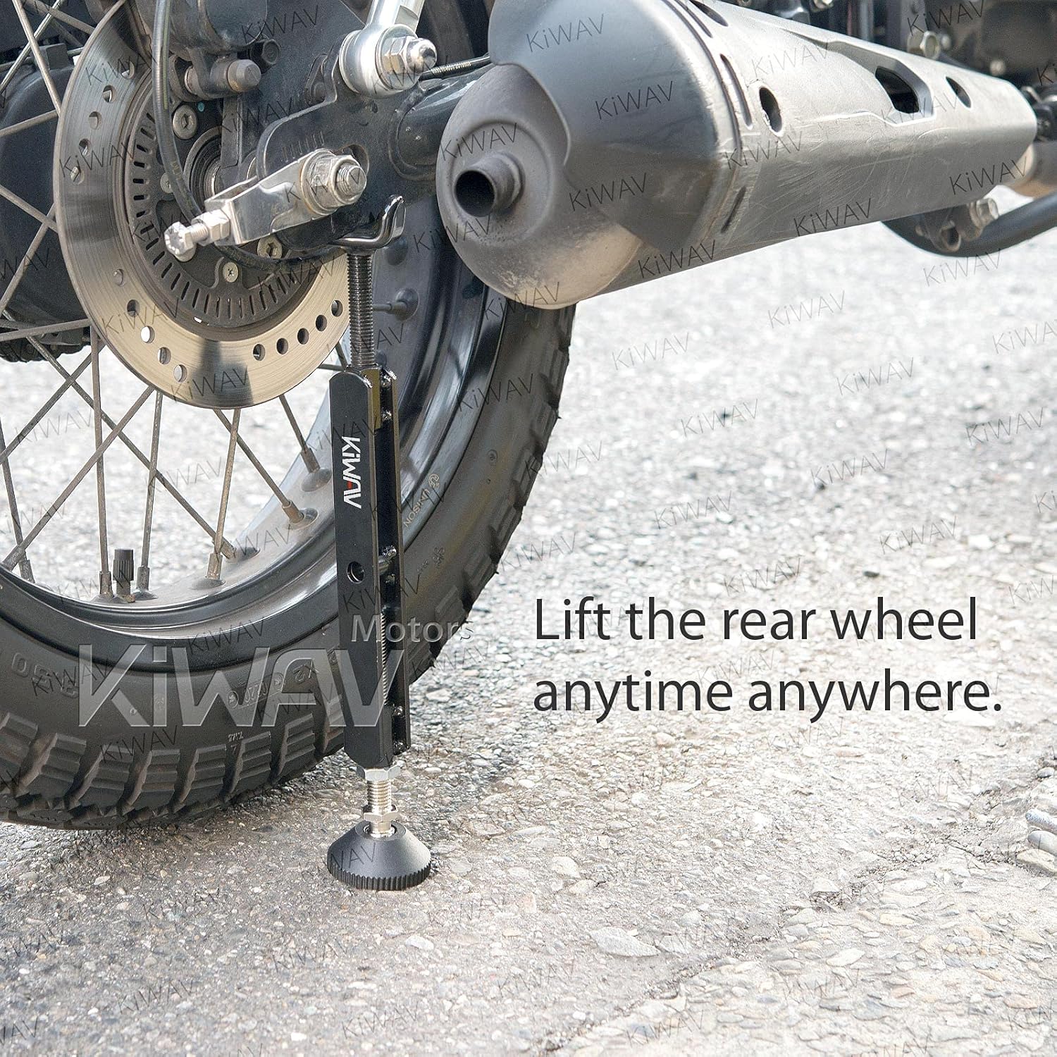 KiWAV Portable Motorcycle Kickstand Easy Lift Up Stand for Chain, Rear Wheel Clean
