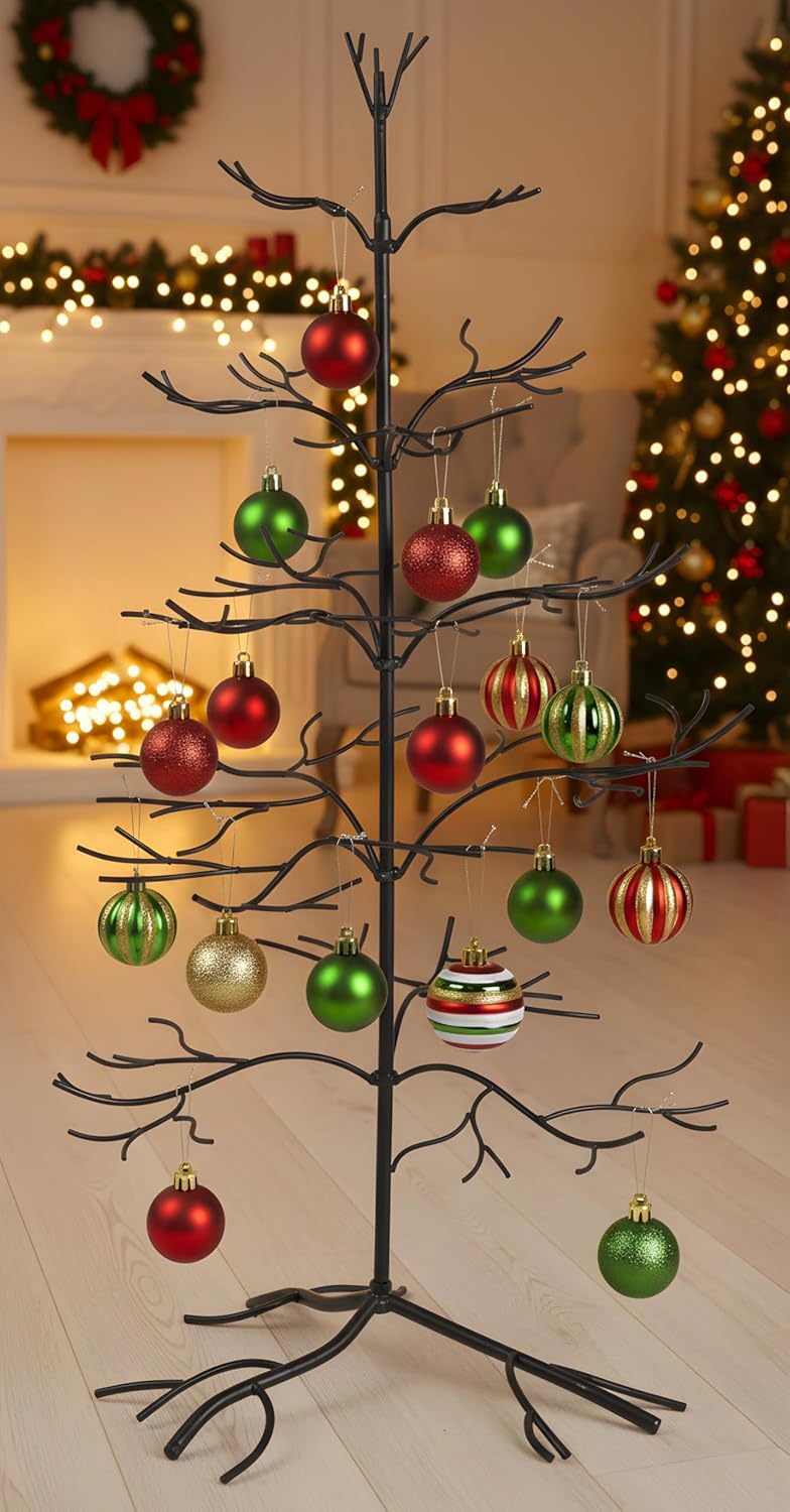 red co. ornament tree christmas décor/jewelry and accessory display in black finish - 36" h 3ft black