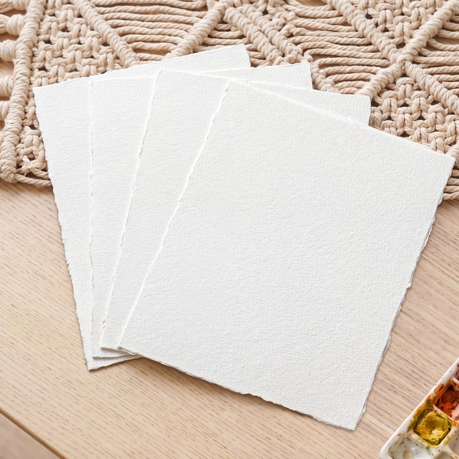 100 fogli di carta per acquerelli, 15,2 x 20,3 cm, 300 g/m², carta ruvida e ruvida fatta a mano per acquerelli, inviti di nozze, biglietti, artigianato