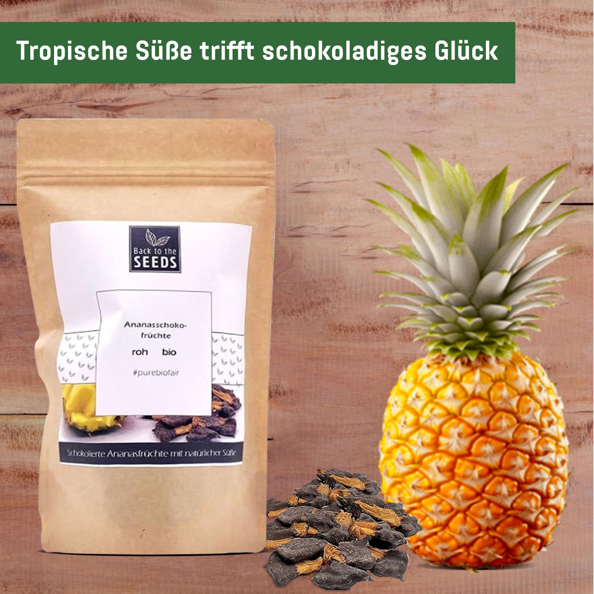 Frutas de chocolate de piña - Bio - AcanChia (400 gramos)