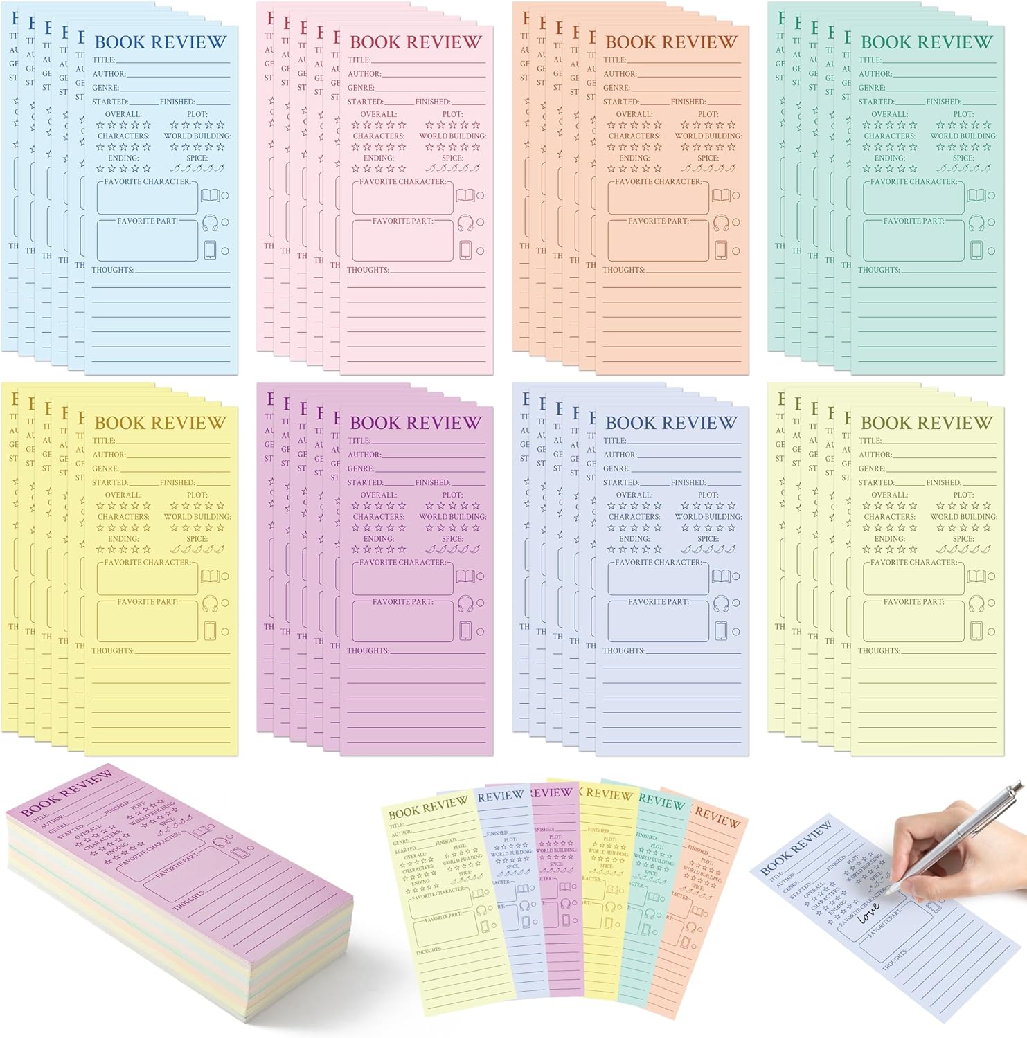 L1rabe Colorful Book Review Bookmarks – Back to School 120Pcs Book Marker Reading Log Page Markers for Readers Bookish Bookworm Gift, Reading Page Tracker for Students Teachers Women to Review&Tracker L1rabe Colorful Book Review Bookmarks – Back to School 120Pcs Book Marker Reading Log Page Markers for Readers Bookish Bookworm Gift, Reading Page Tracker for Students Teachers Women to Review&Tracker