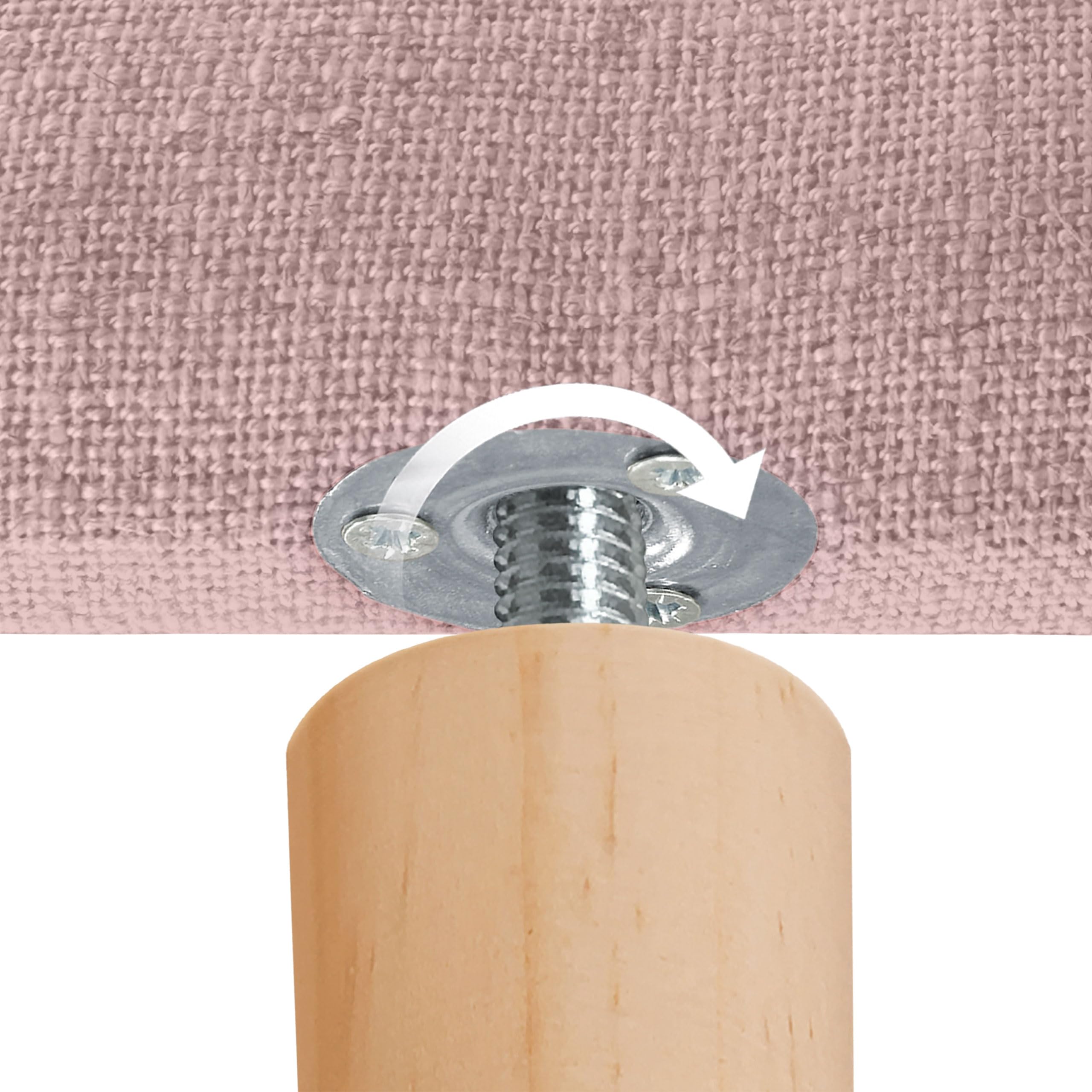 DHOME Cabecero Tapizado Liso Curvo Lino 70cm Altura con Patas para Pared Acústicos Cabeceros Absorbentes Cabezal Cama Dormitorio (Rosa Palo, 90cm)
