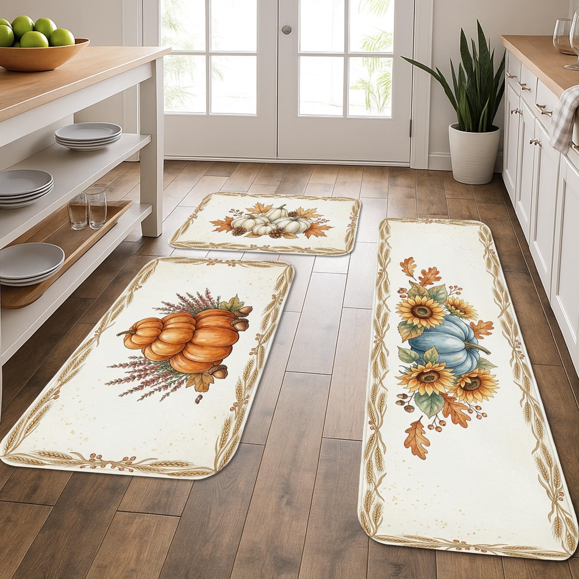Tapis de cuisine motif tournesol rustique et confortable pour salle de bain