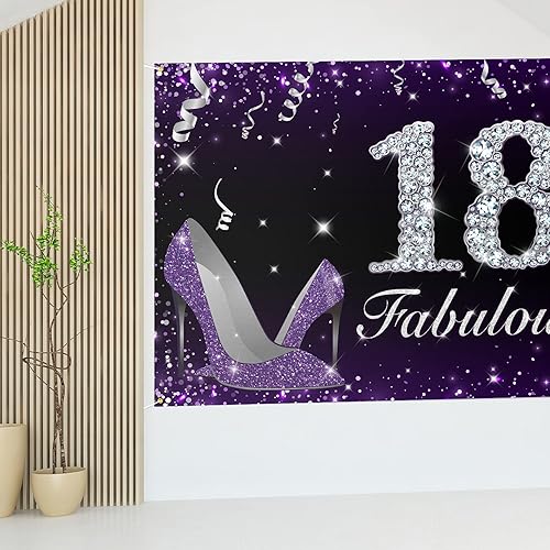 Miniatura 23 de HAMIGAR Fabuloso telón de fondo de cumpleaños tacones altos morados