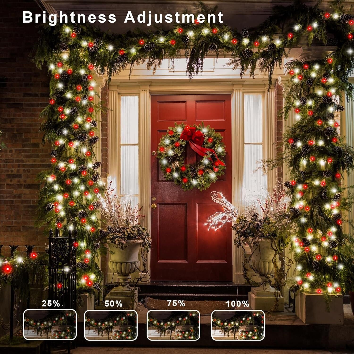 Amazon.co.jp: 赤白バッテリークリスマスストリングライト 2個パック