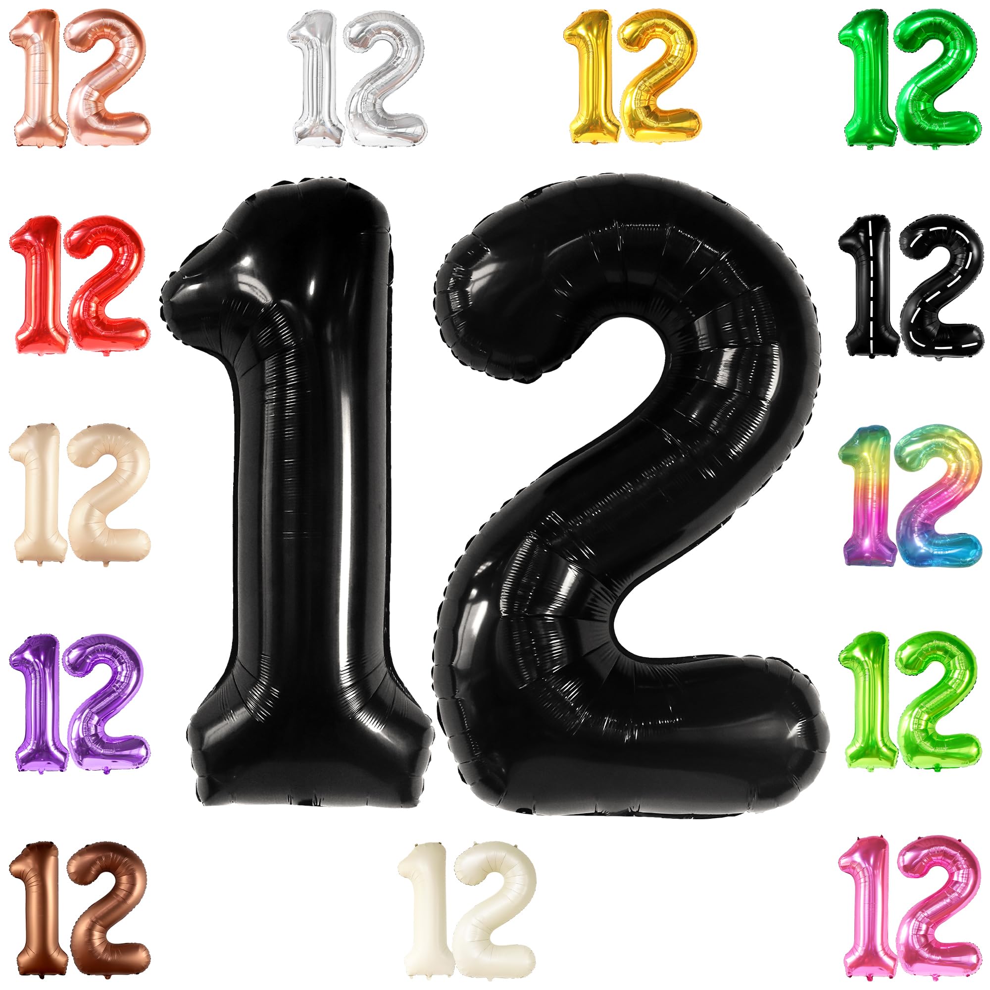 Snapklik.com : Black 40 Inch Giant 12 Balloon - Birthday & Anniversary ...