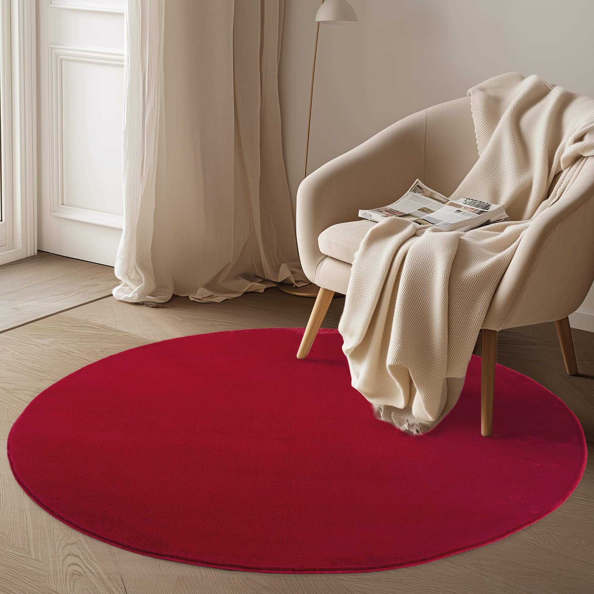 Carpetsale24 Teppich Kurzflor - Rechteckig, Rund & Läufer, waschbarer Rutschfester Teppich, weich, modernes einfarbiges Design für Wohnzimmer, Schlafzimmer, Küche & Kinderzimmer.