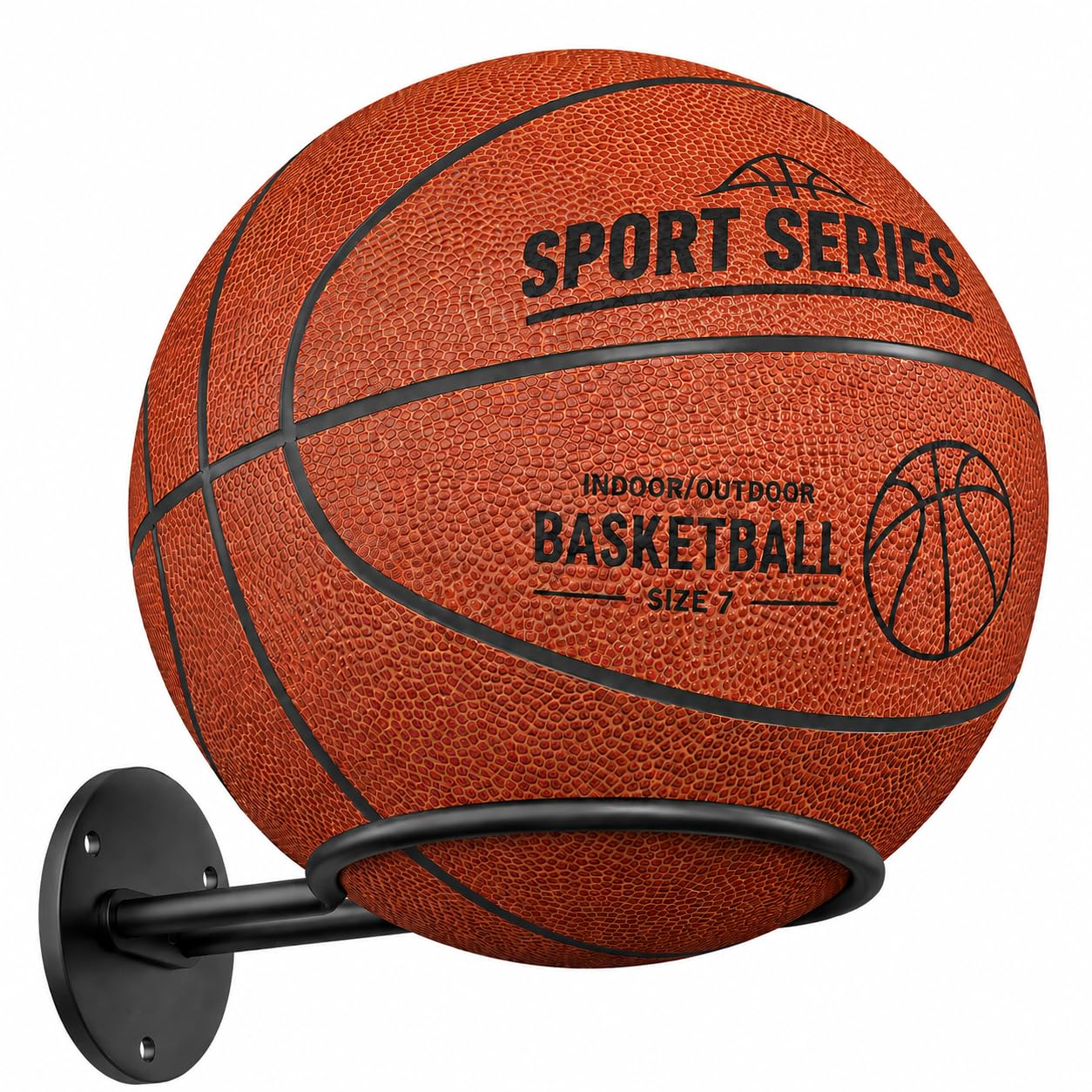 Ball Storage Holder Wall Mount: Room Decor for Basketball, Soccer, Football Display Rack-image-25
