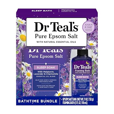 Dr Teal\'s Melatonin & Essential Oil Blend Epsom Salt and Foaming Bath Sampler Set, 2 Piece