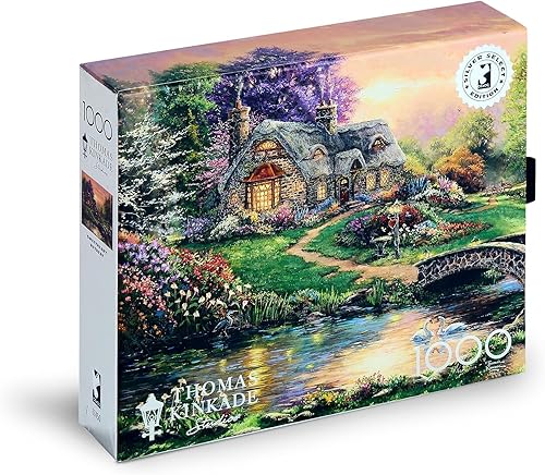 Ceaco Silver Select - Thomas Kinkade - Sweetheart Retreat - Rompecabezas de 1000 piezas para adultos, rompecabezas desafiante perfecto para noches