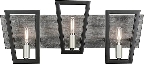 Varaluz 260B03BLG Zag BathVanity, 3-Light, Negro, Silverado