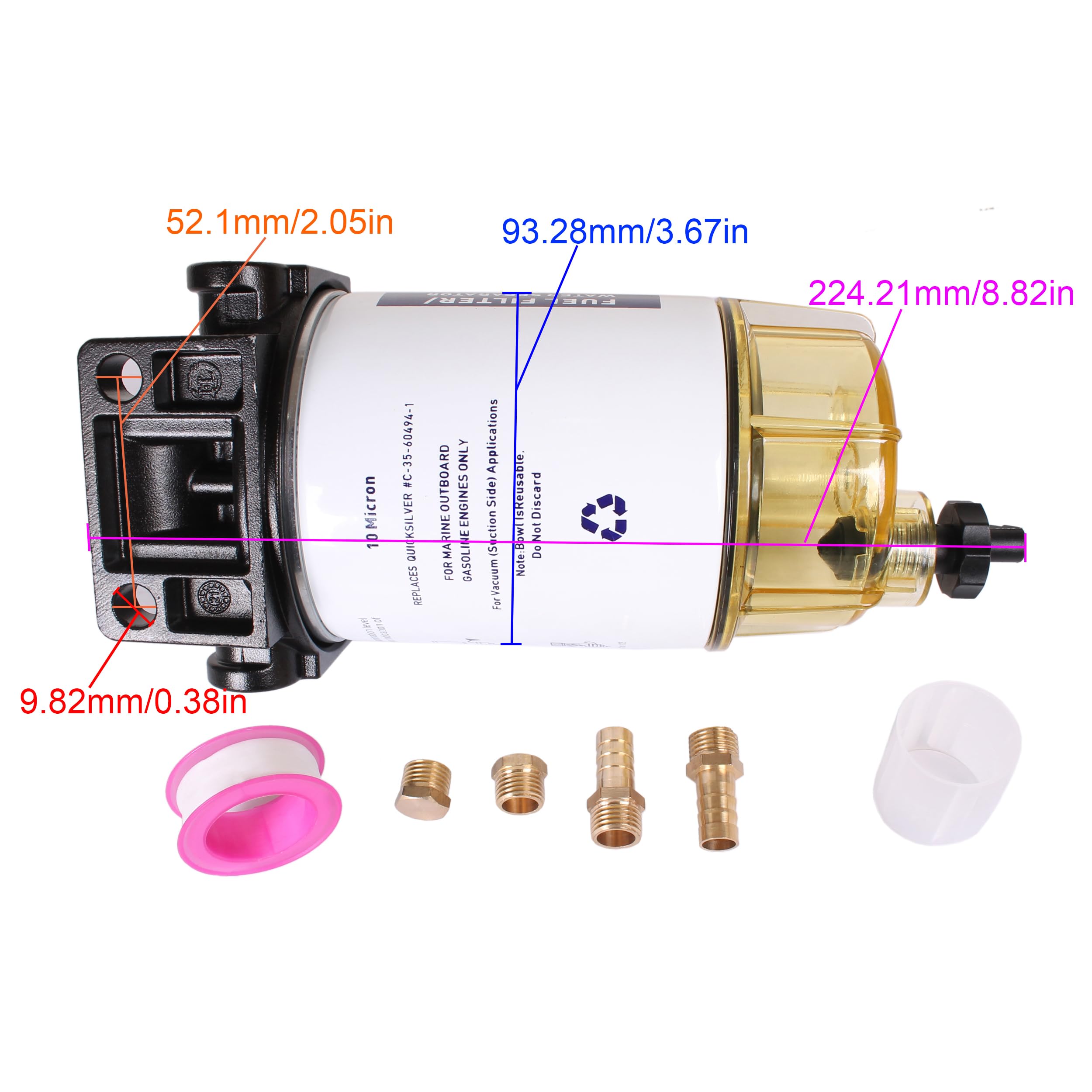 Amazon.com: Boat Engine S3213 B32013 Fuel Filter Water Separator 