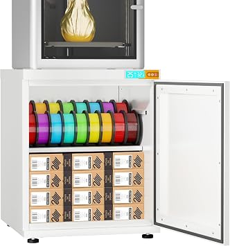 3D Printer Stand with 180L Dehumidifying Storage | 25% RH Control | Industrial Sealed Filament Storage Cabinet Holds 40 Rolls | Compatible with Bambu Lab P1S/P2S, Creality Ender 3/K1