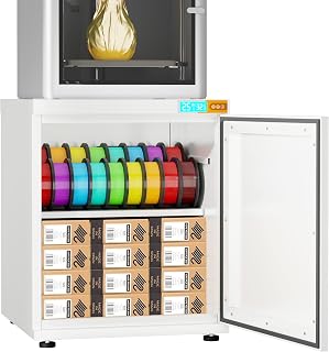 180L 3D-Drucker-Filament-Speicherschrank mit Entfeuchter, 3D-Druckerstander mit Filament-Speicher, Industrieversiegelter 3D-Drucker-Tisch hält 40 Rollen - kompatibel mit PLA / ABS / TPU (Weiß)