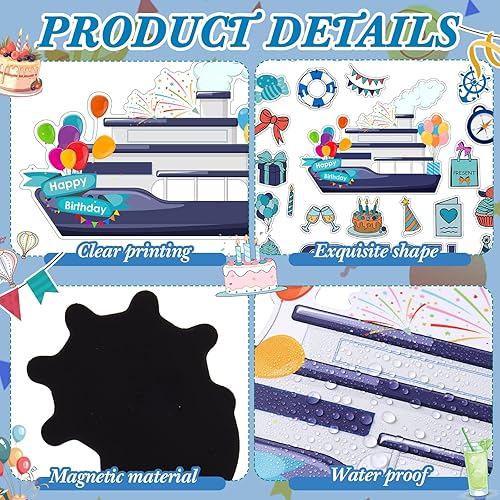 Miniatura 10 de 27 imanes náuticos para puerta de crucero, divertidos imanes magnéticos reutilizables para puerta de crucero, para puerta de cabina, barco,