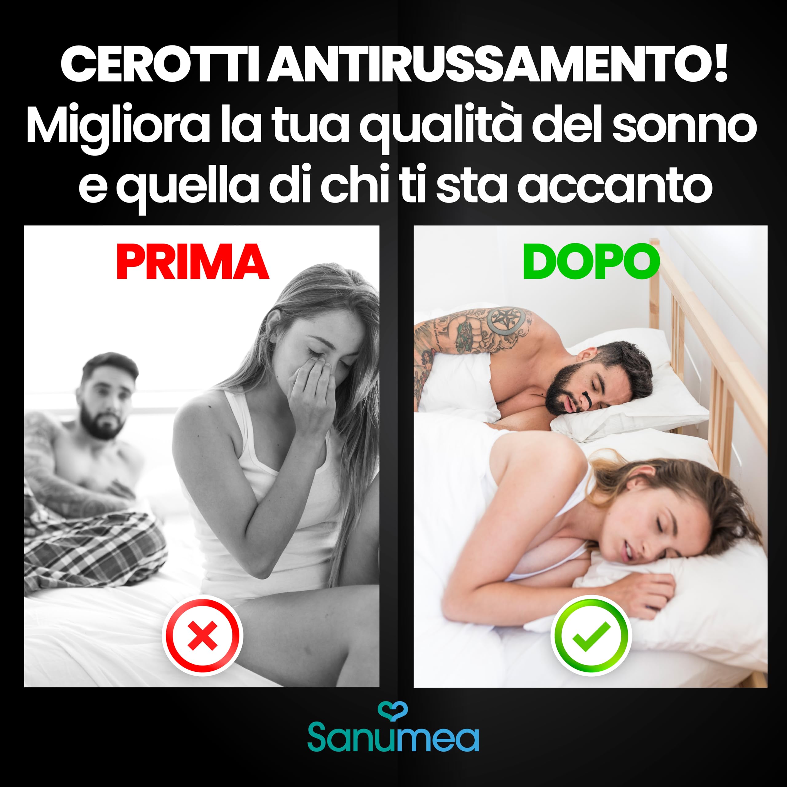 Cerotti Nasali Anti Russamento Uomo e Donna. 30 Cerotti Nasali Antirussamento di Alta Qualità. Cerotti Nasali Sport Respira Bene, Dimensioni Universali. Facili da Applicare, Marca Italiana. - 4