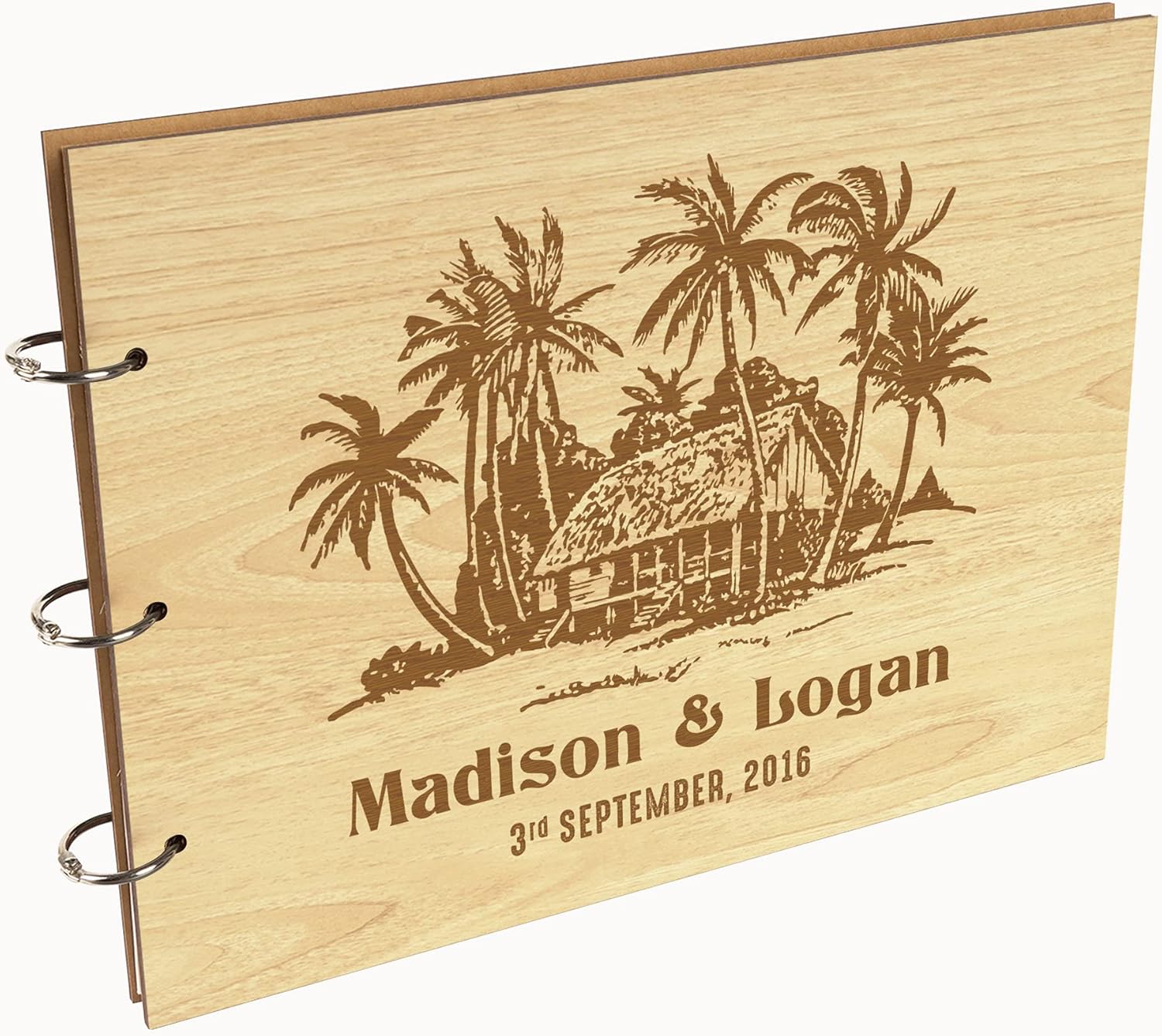 Darling Souvenir Personalized Engraved Laser Cut Wedding Guest Book Wooden Cover Sign-in Book Registry Guestbook Scrapbook-39