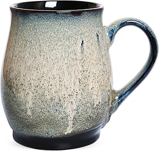 Bosmarlin Extra Large Ceramic Coffee Mug, 25 Oz, Dishwasher and Microwave Safe, Big Oversized Tea Cup for Office and Home, (Blue, 1) (25 Oz, Brown Grey)