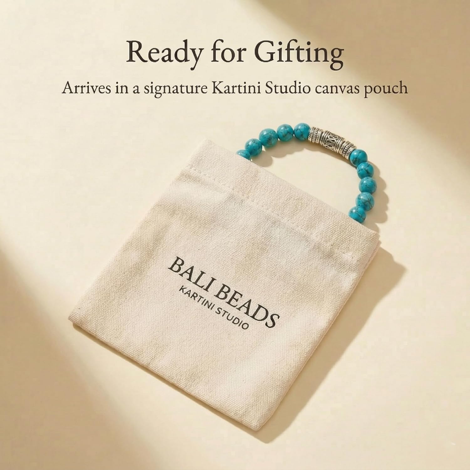 Kartini Studio Turquoise Bracelet, Turquoise and Sterling Silver Beads Bracelet, Men's Bracelet