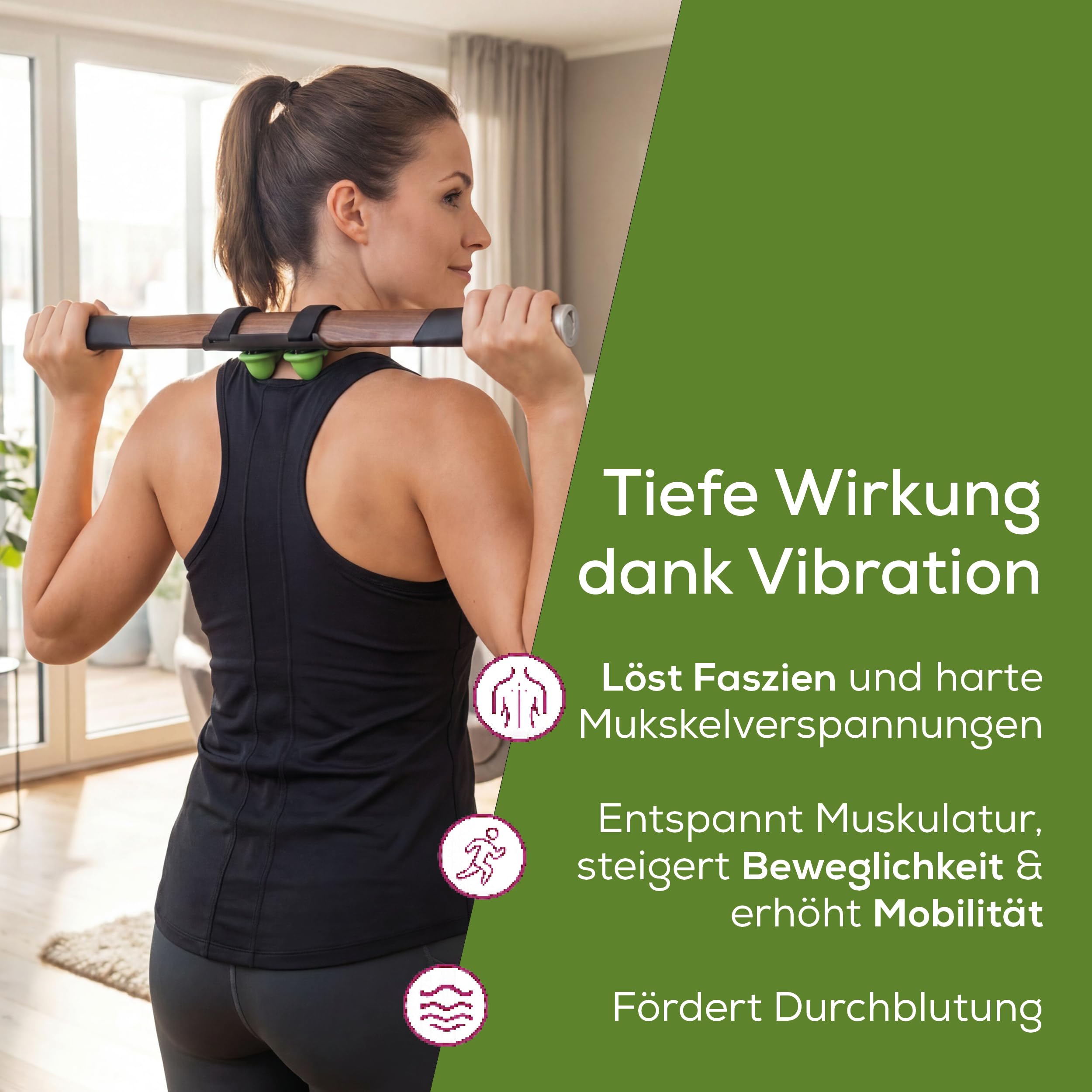 Beurer MG 850 Fascia-ReleaZer, Faszien Massagegerät mit Vibrationsmassage und Deep-ReleaZer-Massageaufsätzen zur Steigerung der Mobilität und Förderung der Durchblutung
