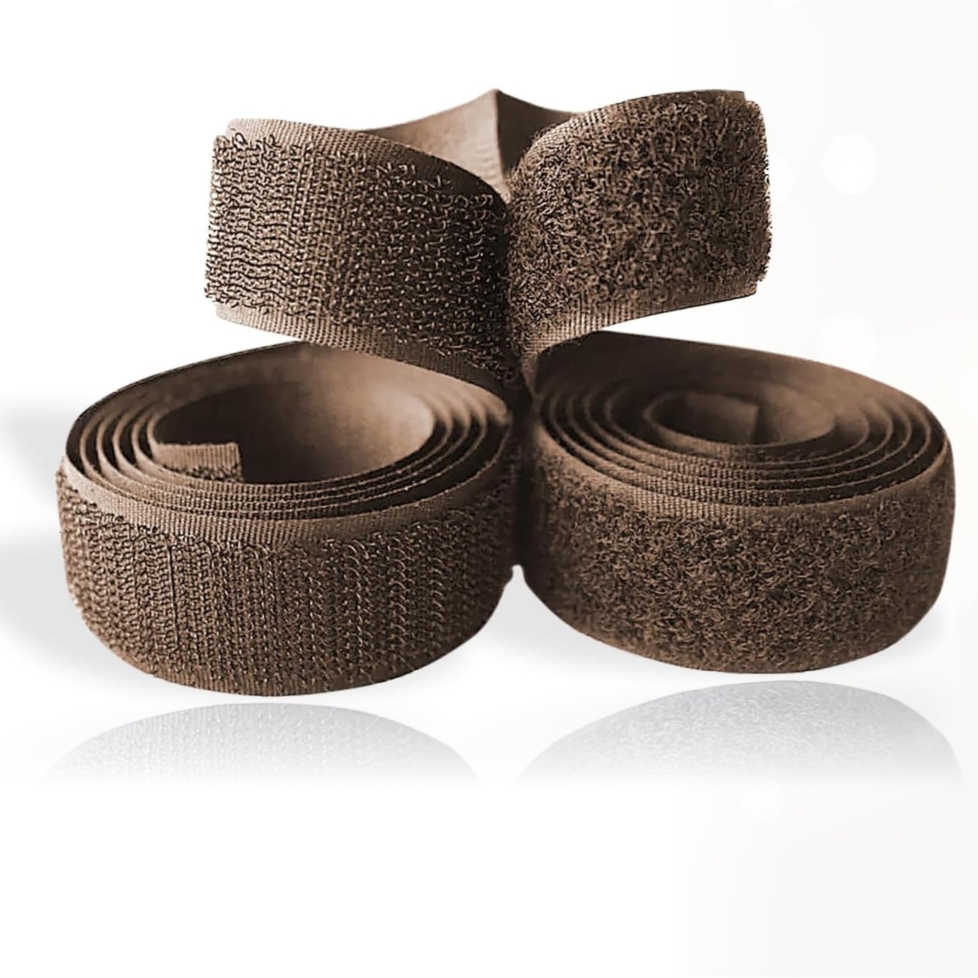 Brown Hook and Loop Tape 1 inch Sew On Non-Adhesive Hook and Loop Coffee Tape 1 Yard Length Fastener Nylon Fabric Ideal for Military Gear Uniform