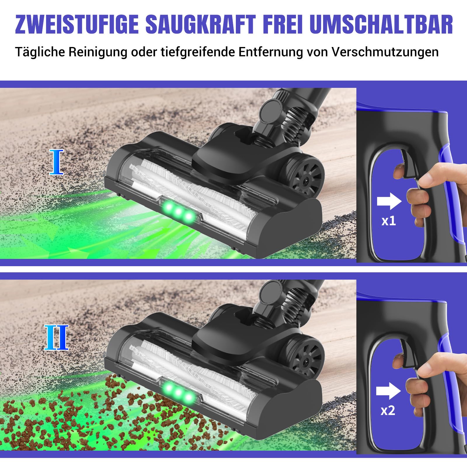 Aspiradora inalámbrica con batería, 140 W/40 KPa, aspiradora con batería, aspiradora eléctrica, escoba con luces LED y estación de carga, aspiradora inalámbrica ligera para suelos duros, alfombras