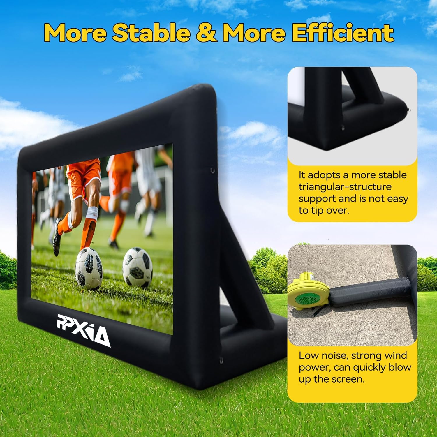 Proiettore gonfiabile 24FT tela proiezione frontale e retrospettiva, per interni ed esterni, schermo portatile Blow Up 16:9 per home theater
