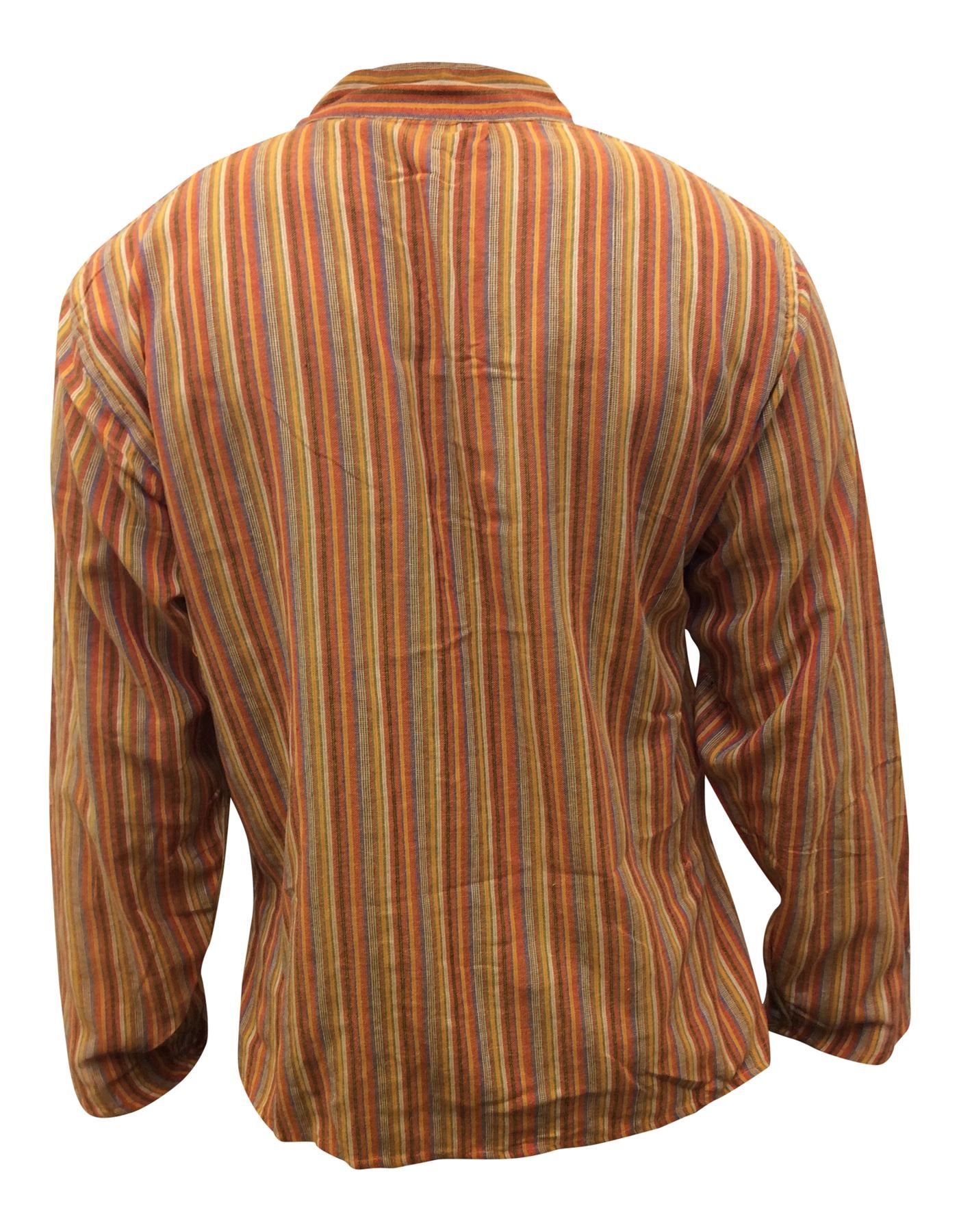 Shopoholic Fashion Camicia da Nonno da Uomo Hippie Mix Dharke Stripes